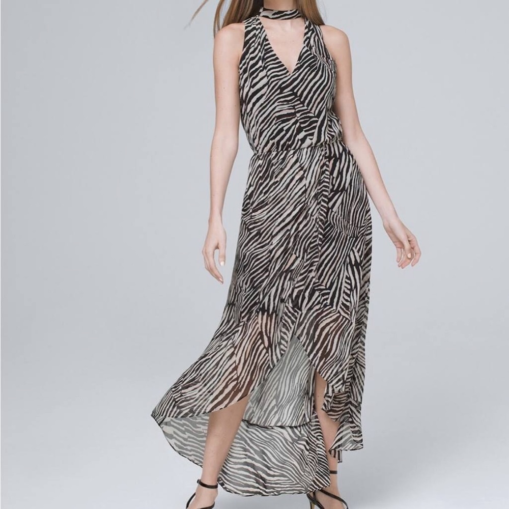 WHBM Zebra High Low dress